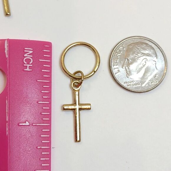 Gold Cross Hair Jewelry lot of 3 - Picture 4 of 6